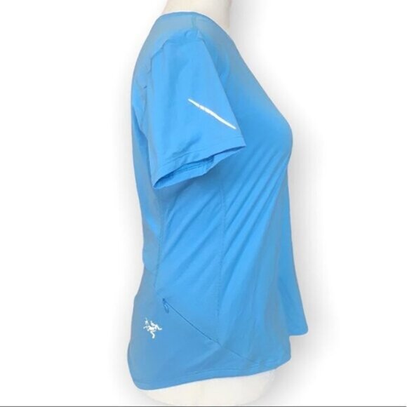 ARCTERYX woman blue athletic short sleeves t-shirt size Medium - Picture 6 of 8